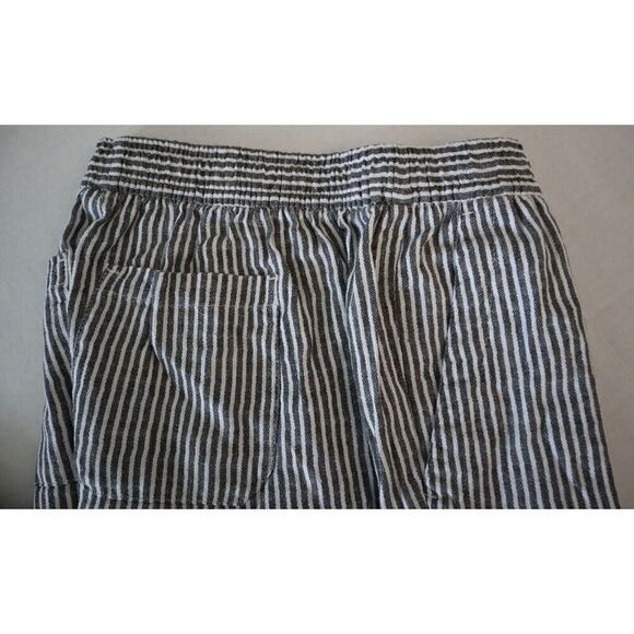Old Navy 792007 Women's Sz XS Gray/White Striped High Rise Wide Leg Linen Pants - Picture 8 of 12